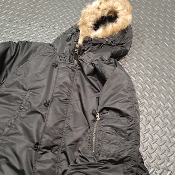 HQ Issue down insulated coat with fur hood face trim size 2XL - Picture 2 of 12